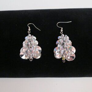 🐈‍ 3/$15 - Vintage Handmade Christmas Tree Earrings Silver #4